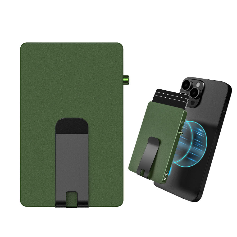Minimalist Pop up Wallet with Money Clip, All Aluminum Slide Rfid Slim Card Holder - HAWI SHOPPING