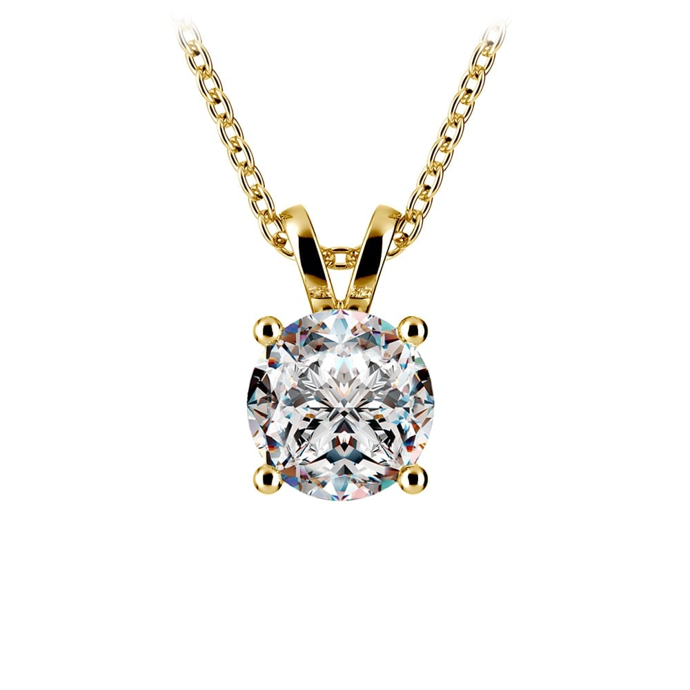 0.5/ 0.75 Ctw Prong Set Round Diamond Pendant In White /Yellow Gold G - VS - HAWI SHOPPING