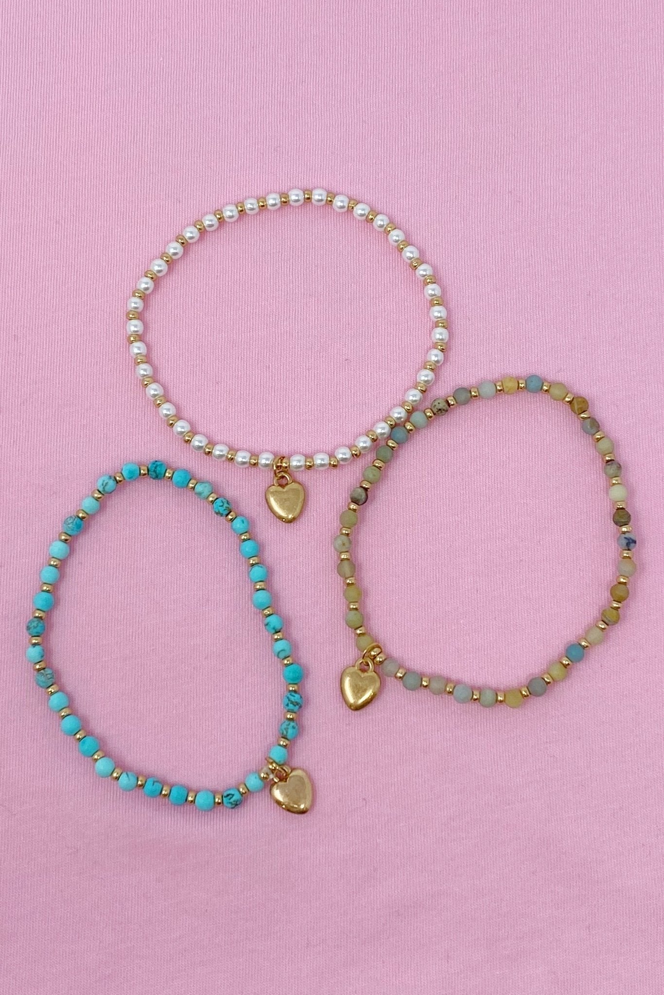 Stone Bead Heart Anklet - HAWI SHOPPING