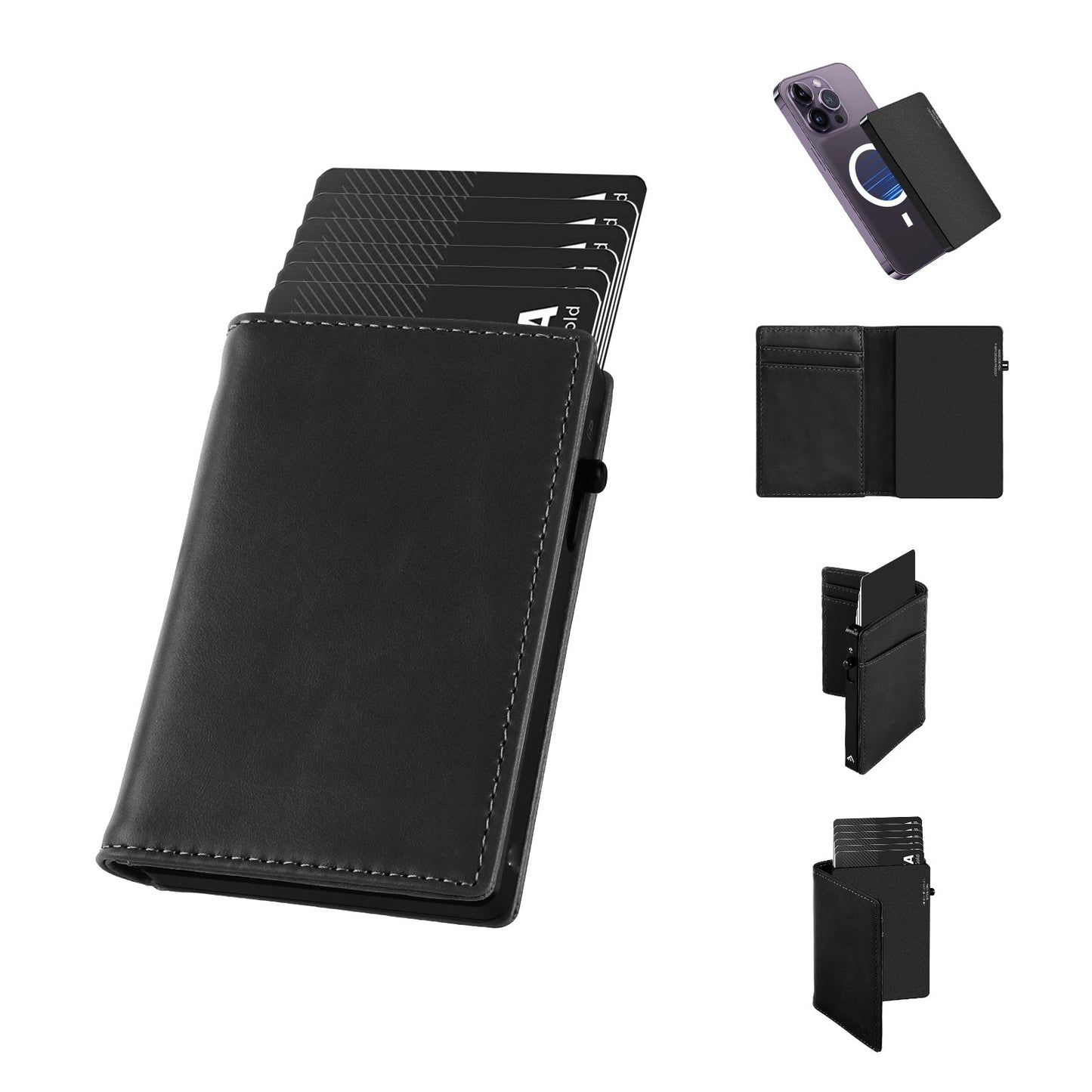 TOYFID Aluminum Alloy Wallet With Genuine Leather Cover Men's Billfolds - HAWI SHOPPING