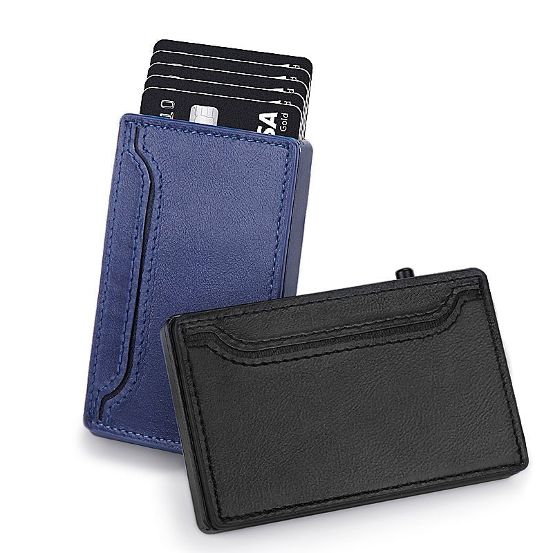 TOYFID Wallet With PU Leather Cover,Aluminum Alloy Pop Up Wallet Holder Card - HAWI SHOPPING