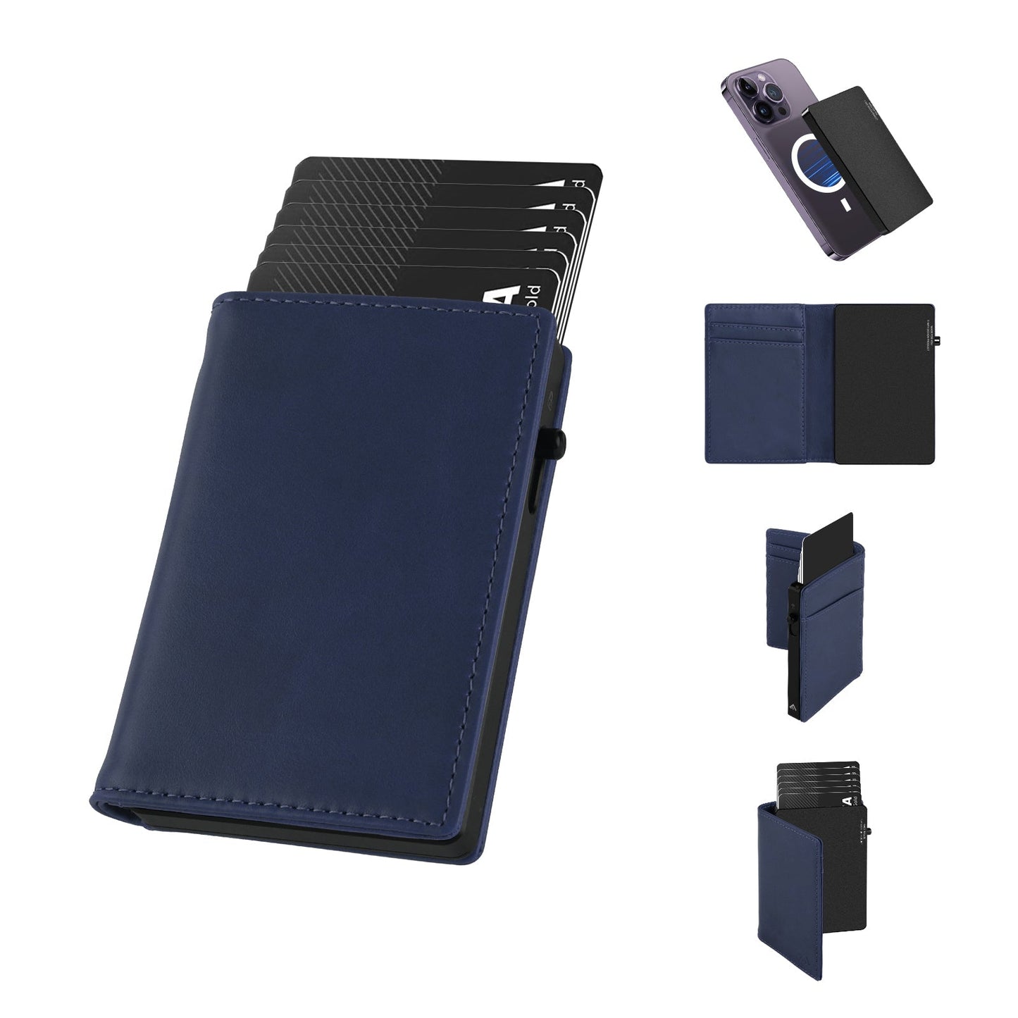 TOYFID Aluminum Alloy Wallet With Genuine Leather Cover Men's Billfolds - HAWI SHOPPING