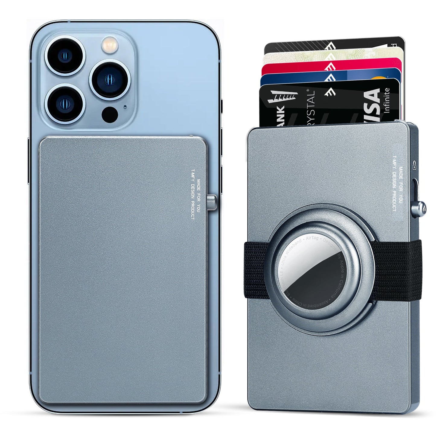 TOYFID All - Aluminum Pop Up Slide Rfid Slim Card Holder Wallet With Airtag Holder - HAWI SHOPPING