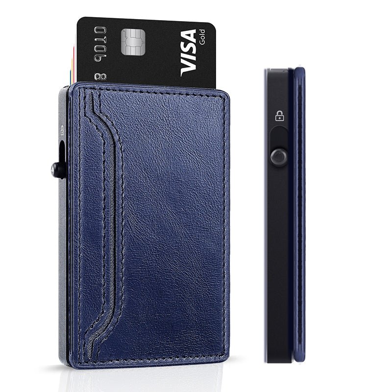 TOYFID Wallet With PU Leather Cover,Aluminum Alloy Pop Up Wallet Holder Card - HAWI SHOPPING