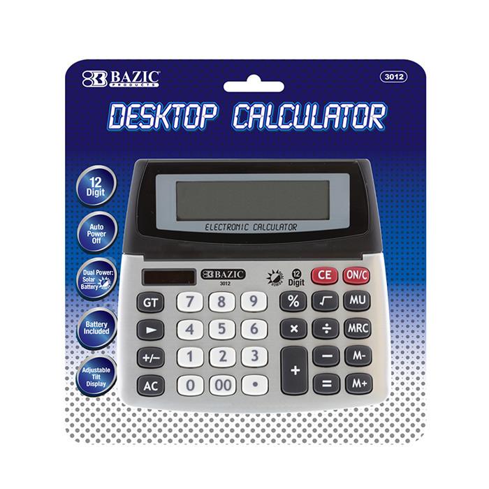 12 - Digit Dual Power Desktop Calculator w/ Adjustable Display - HAWI SHOPPING