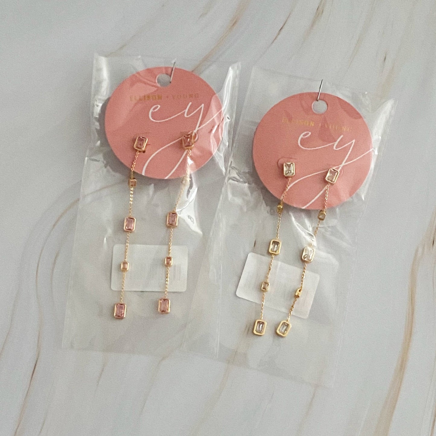Five Stones Dangle Drop Earrings - HAWI SHOPPING