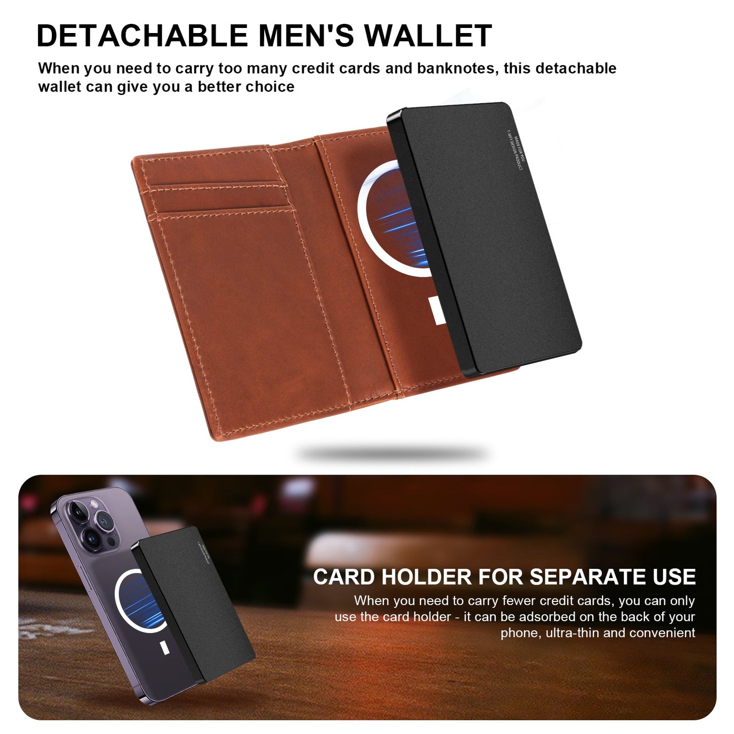 TOYFID Aluminum Alloy Wallet With Genuine Leather Cover Men's Billfolds - HAWI SHOPPING