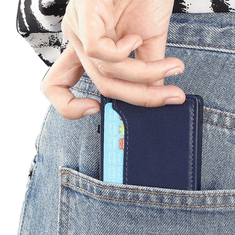 TOYFID Wallet With PU Leather Cover,Aluminum Alloy Pop Up Wallet Holder Card - HAWI SHOPPING