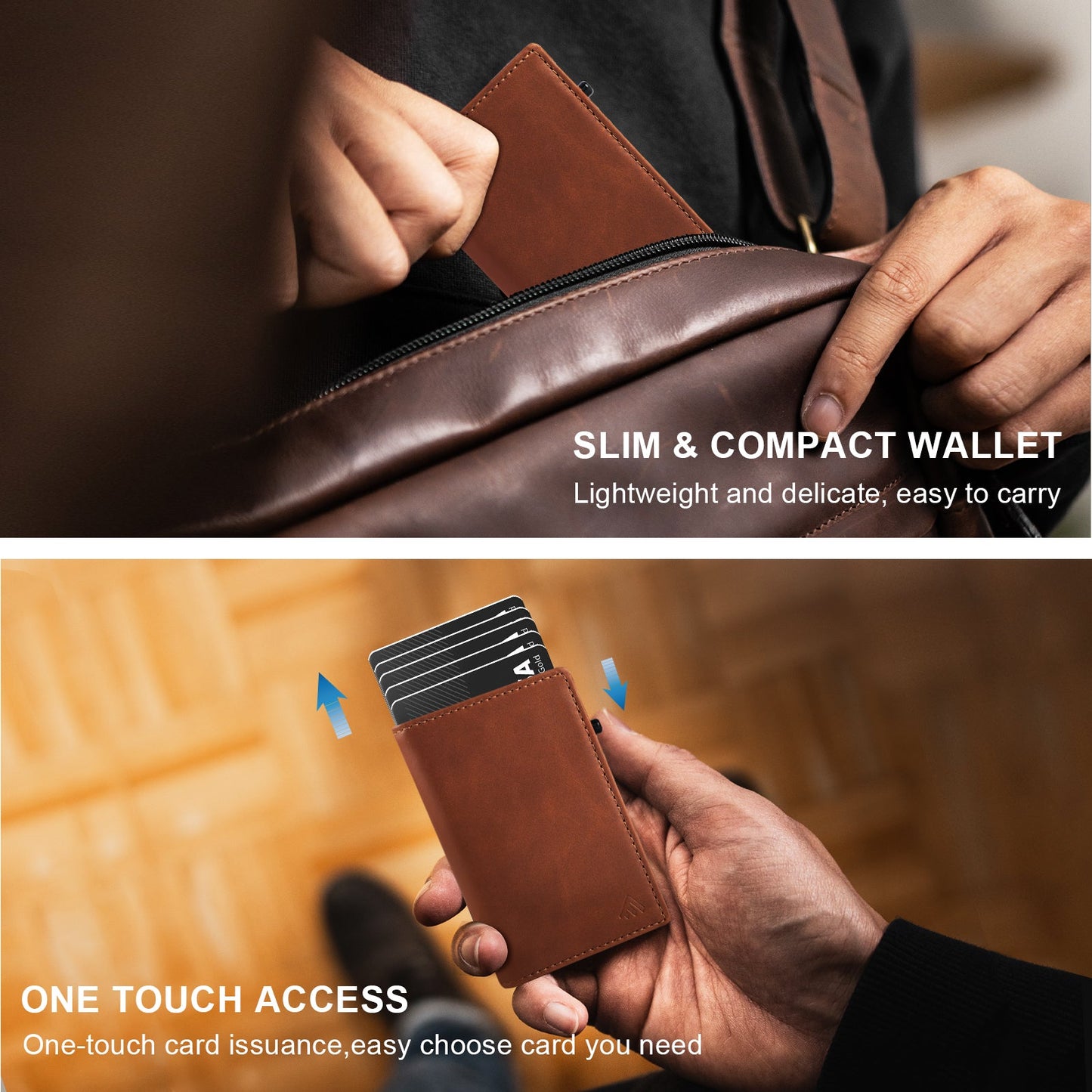 TOYFID Aluminum Alloy Wallet With Genuine Leather Cover Men's Billfolds - HAWI SHOPPING