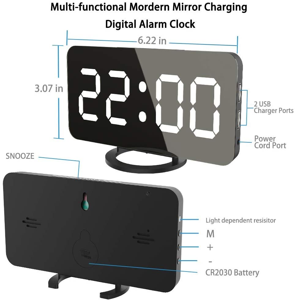 Digital Alarm Clock, Large 6.5" - HAWI SHOPPING