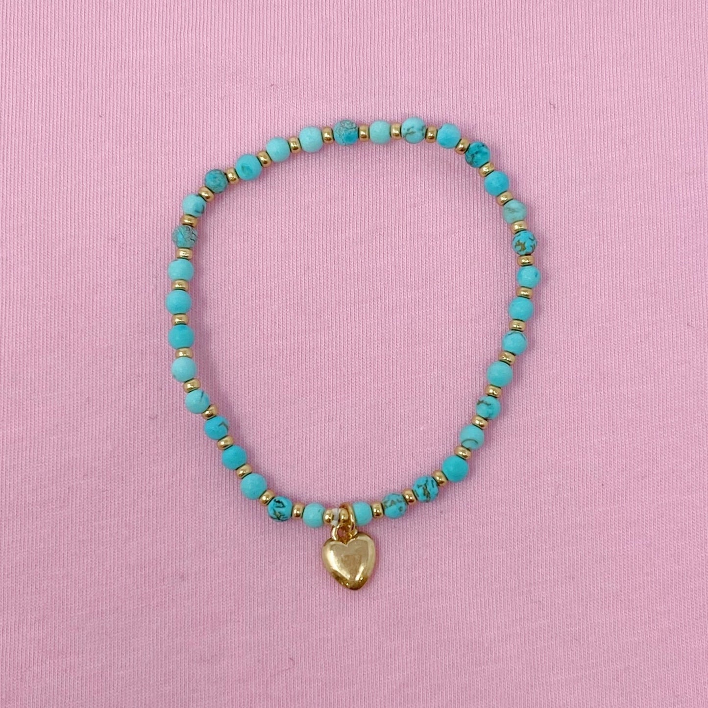 Stone Bead Heart Anklet - HAWI SHOPPING