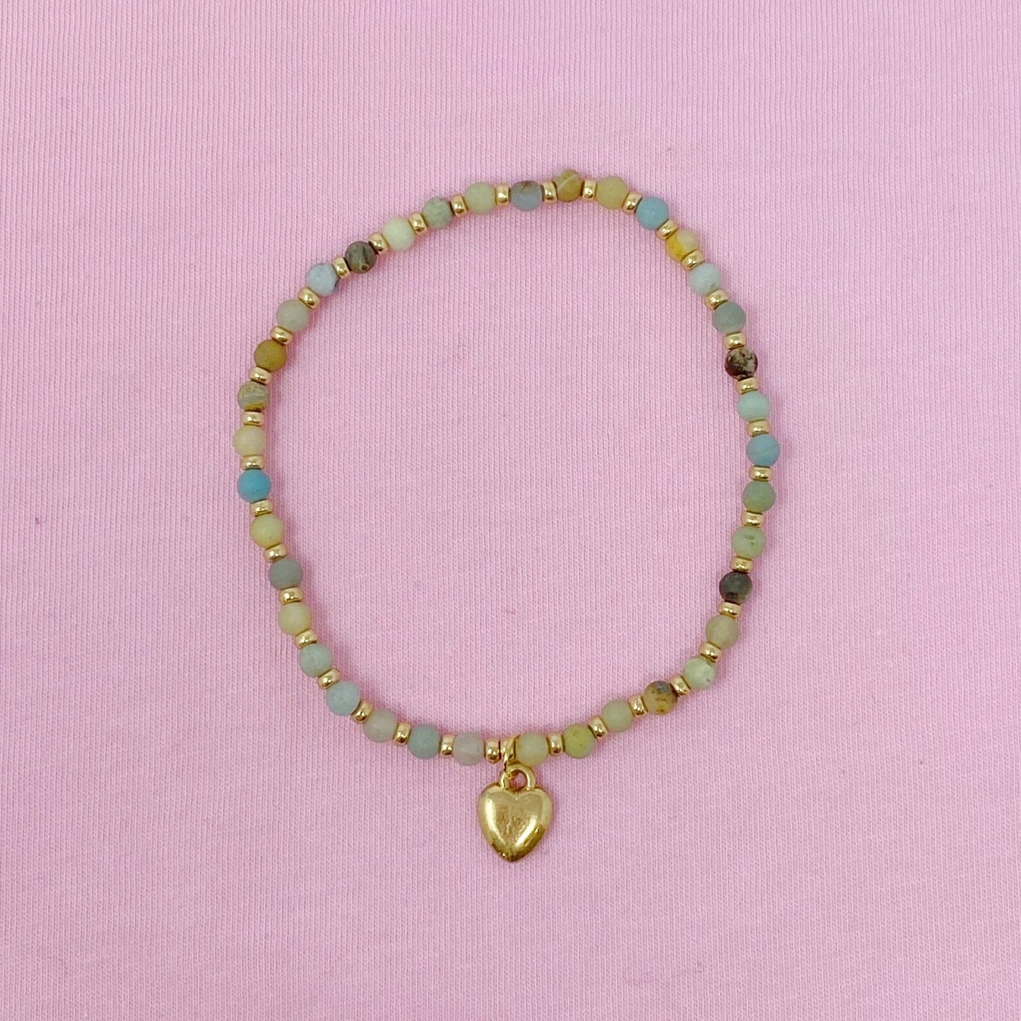 Stone Bead Heart Anklet - HAWI SHOPPING