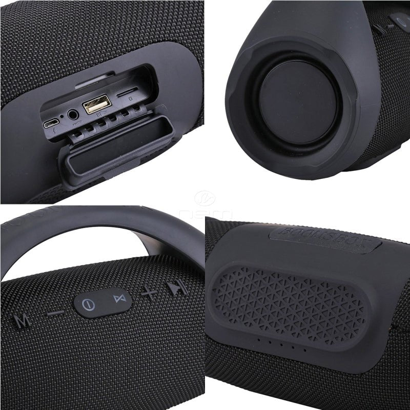 Portable Booms Box Mini Splash - proof Wireless Bluetooth Stereo Speaker Black - HAWI SHOPPING