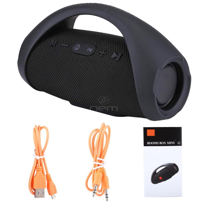 Portable Booms Box Mini Splash - proof Wireless Bluetooth Stereo Speaker Black - HAWI SHOPPING