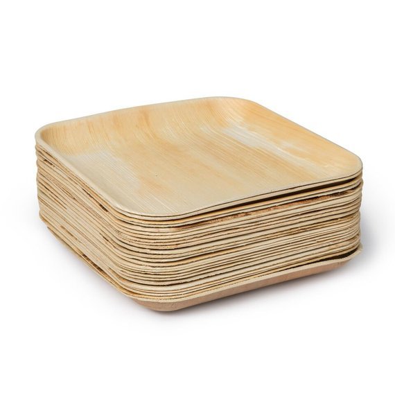 Palm Leaf Square Plates 10" Inch (Set of 25/50/100) - HAWI SHOPPING