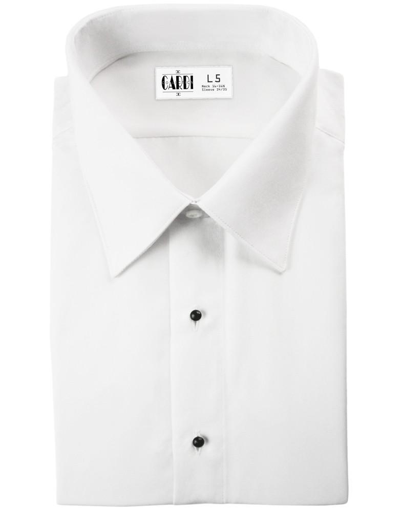 "Como" Kids White Laydown Tuxedo Shirt - HAWI SHOPPING
