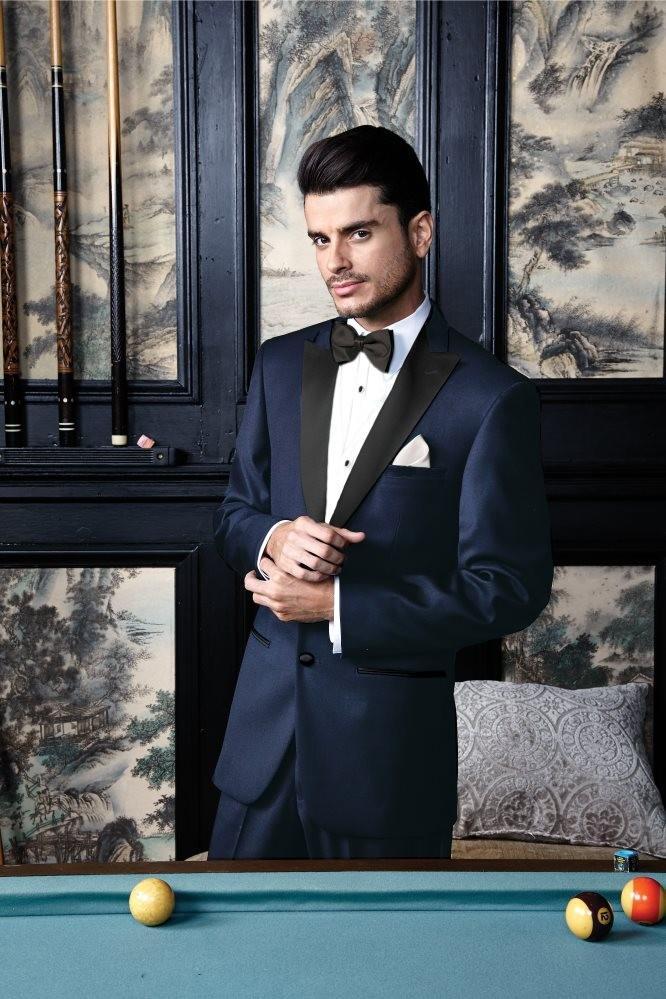 "Fitzgerald" Navy Tuxedo Jacket Peak (Separates) - HAWI SHOPPING