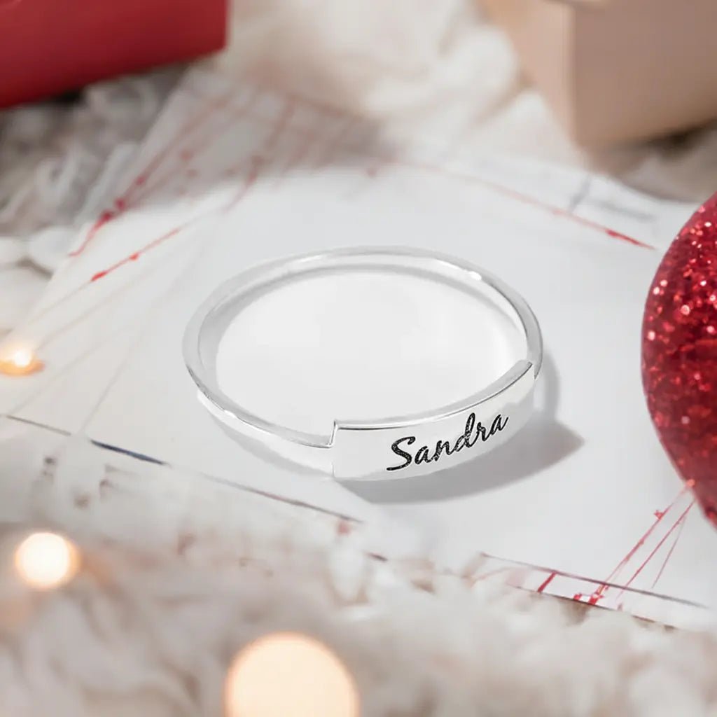 Full Silver Name - 1 Ring - silver ring - HAWI SHOPPING