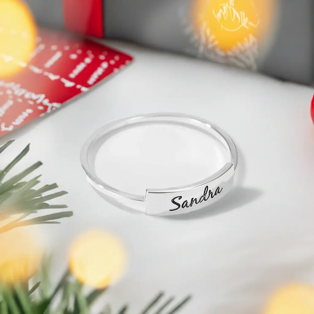 Full Silver Name - 1 Ring - silver ring - HAWI SHOPPING