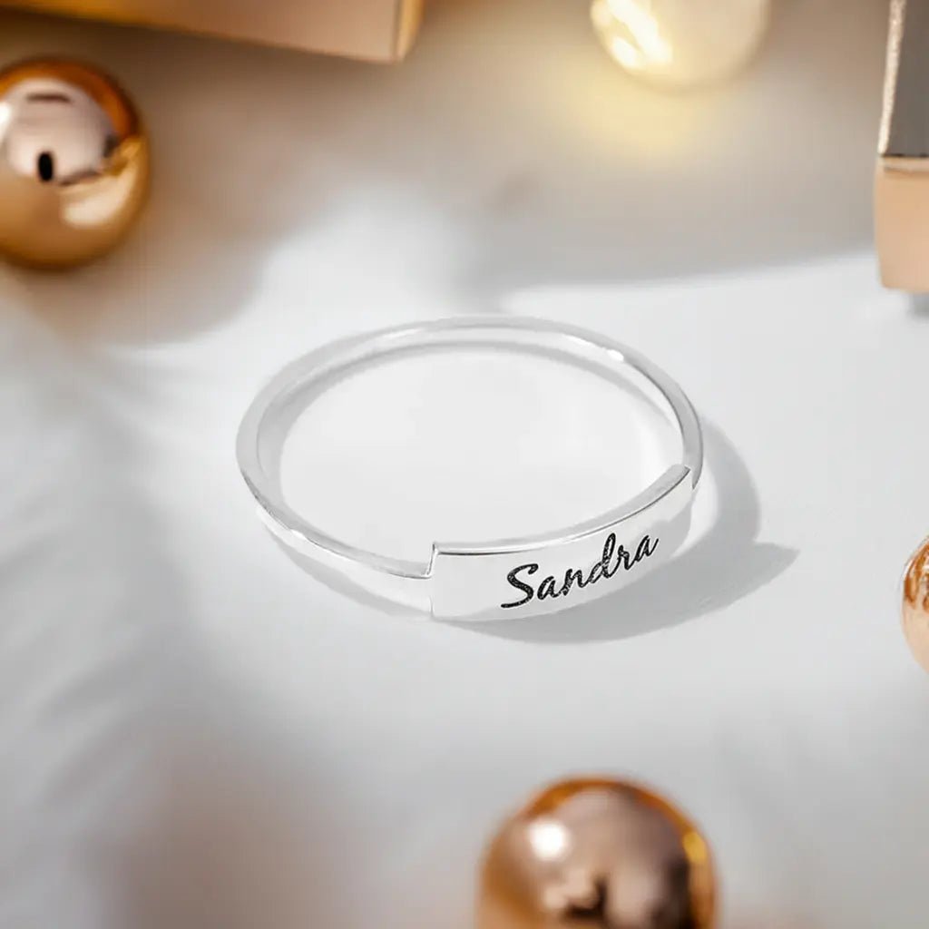 Full Silver Name - 1 Ring - silver ring - HAWI SHOPPING