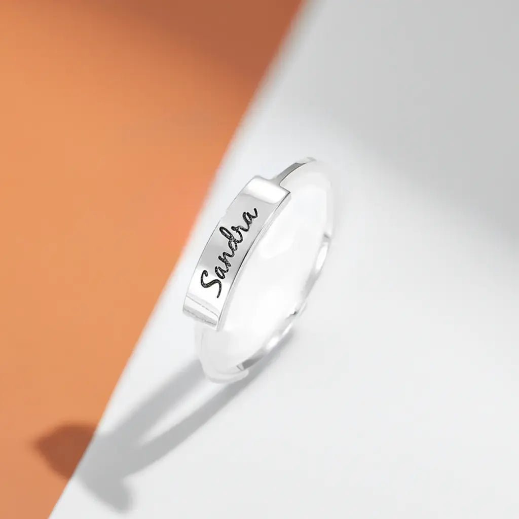 Full Silver Name - 1 Ring - silver ring - HAWI SHOPPING