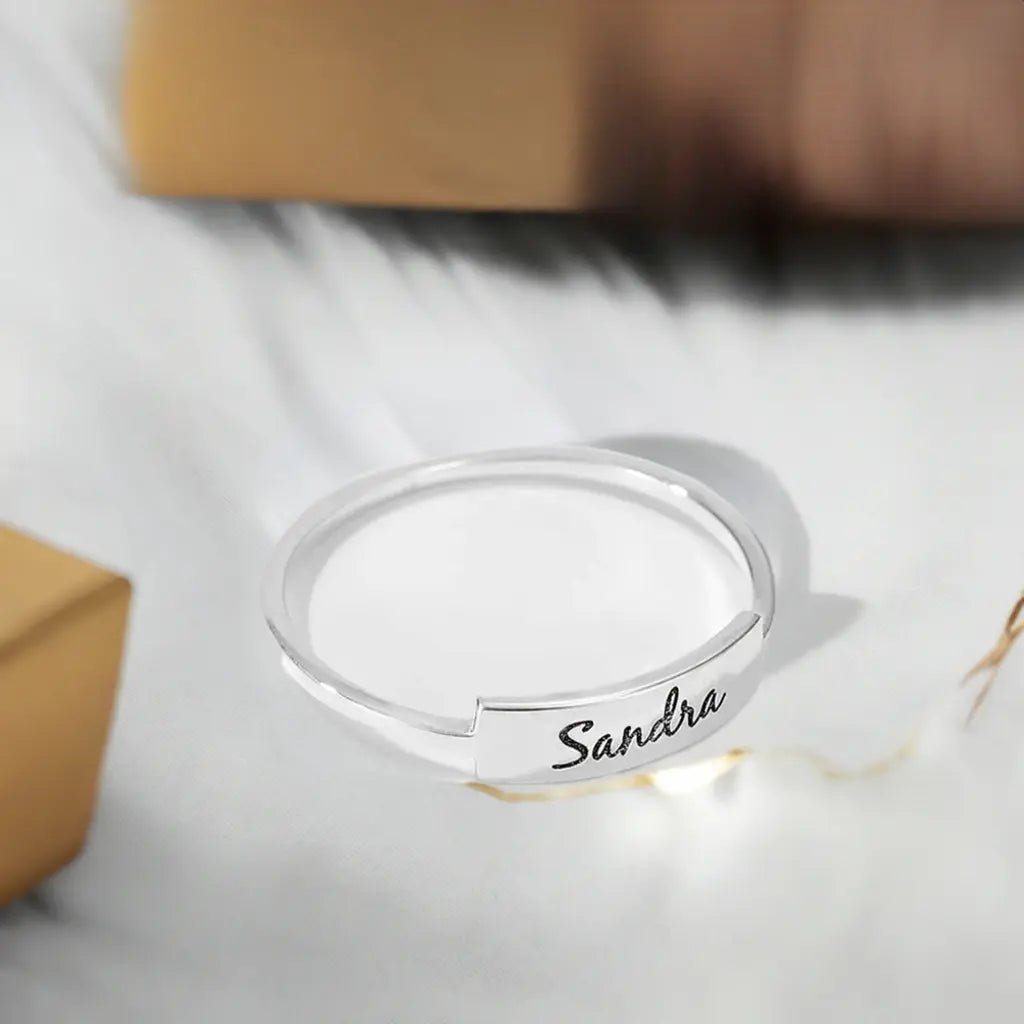 Full Silver Name - 1 Ring - silver ring - HAWI SHOPPING