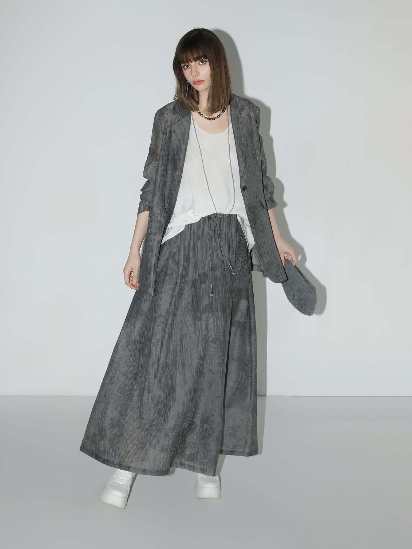 Ink - Washed Draped Striped Blazer - HAWI SHOPPING