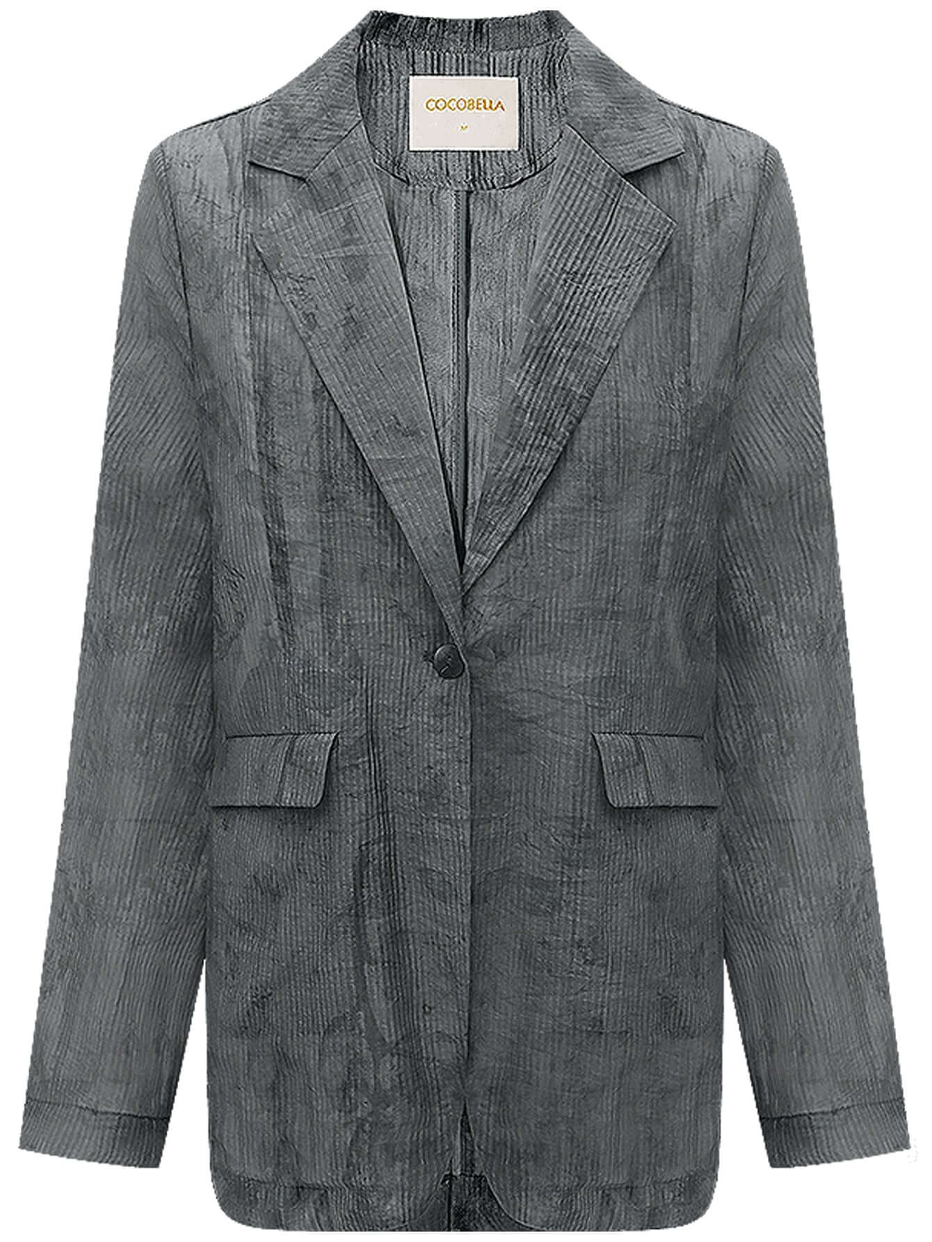 Ink - Washed Draped Striped Blazer - HAWI SHOPPING