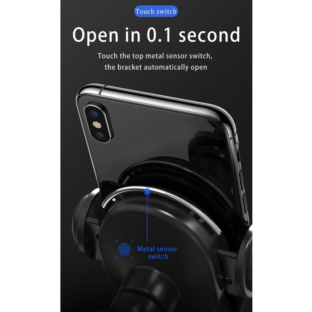 10W Wireless Triangle Mount Automatic Clamping Car Fast Charger - HAWI SHOPPING