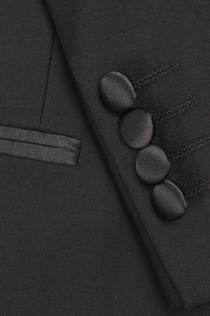 "Milan" Black Tuxedo Jacket Peak (Separates) - HAWI SHOPPING