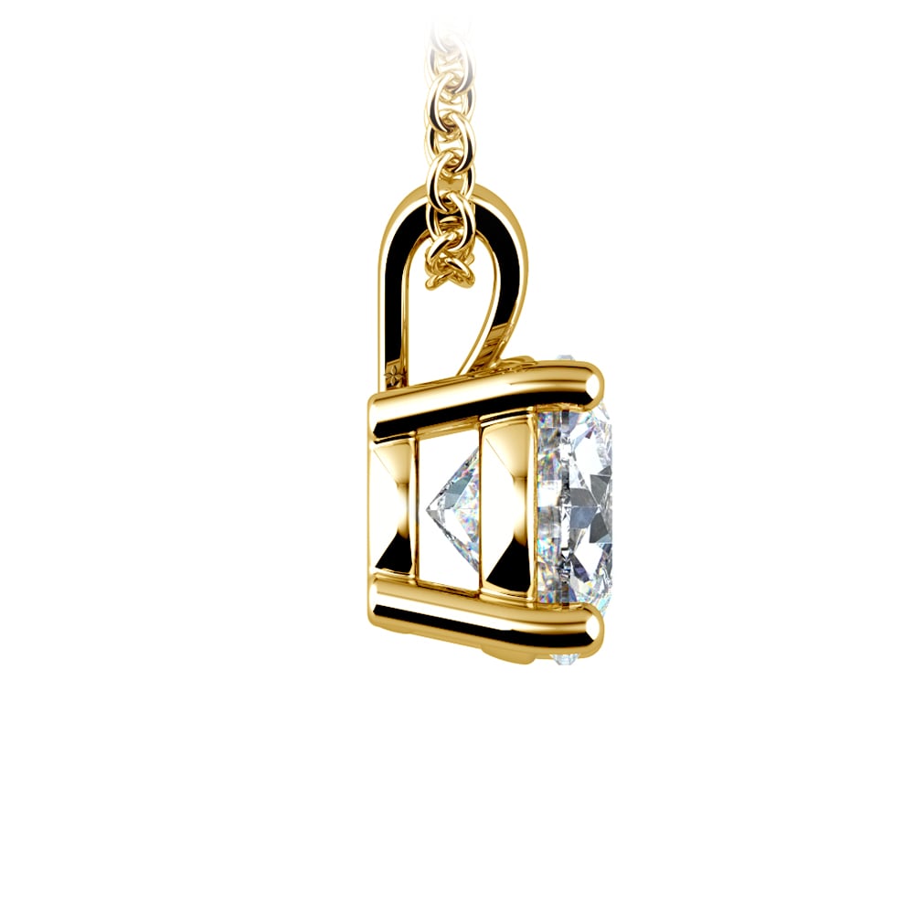 0.5/ 0.75 Ctw Prong Set Round Diamond Pendant In White /Yellow Gold G - VS - HAWI SHOPPING