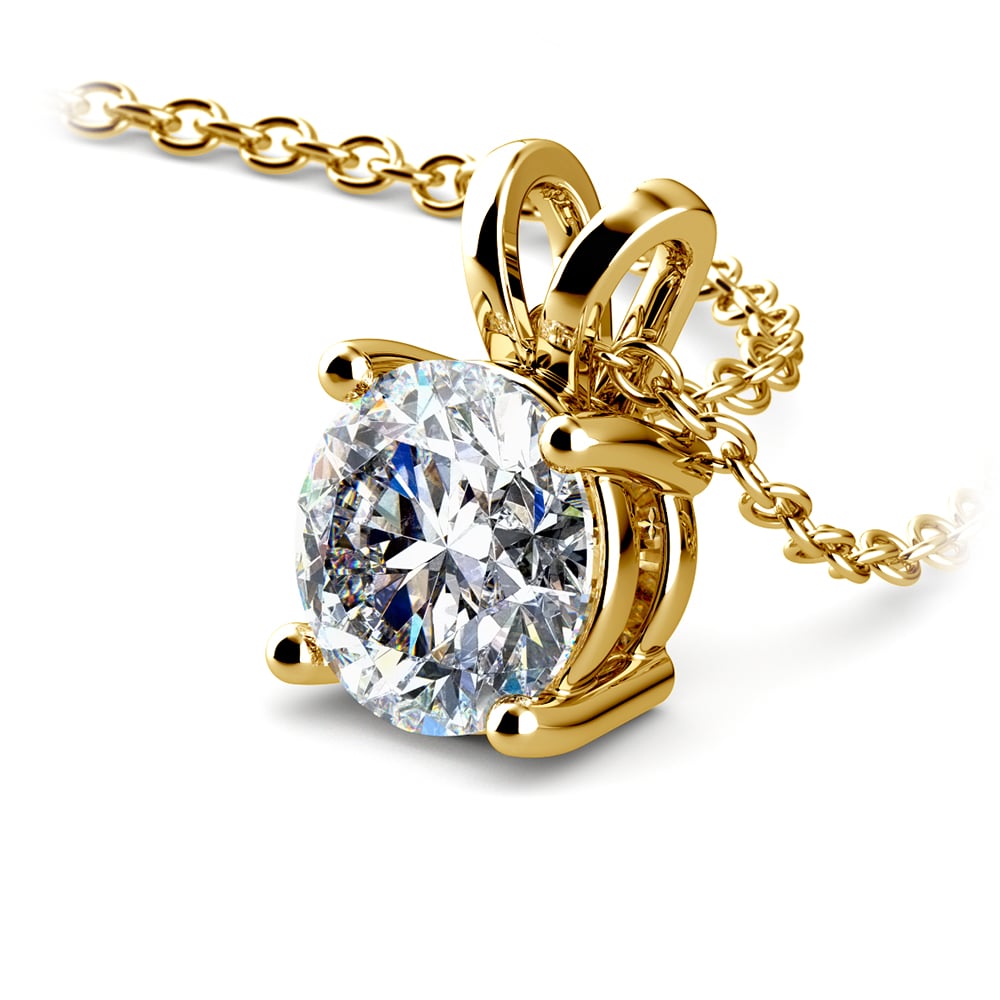 0.5/ 0.75 Ctw Prong Set Round Diamond Pendant In White /Yellow Gold G - VS - HAWI SHOPPING
