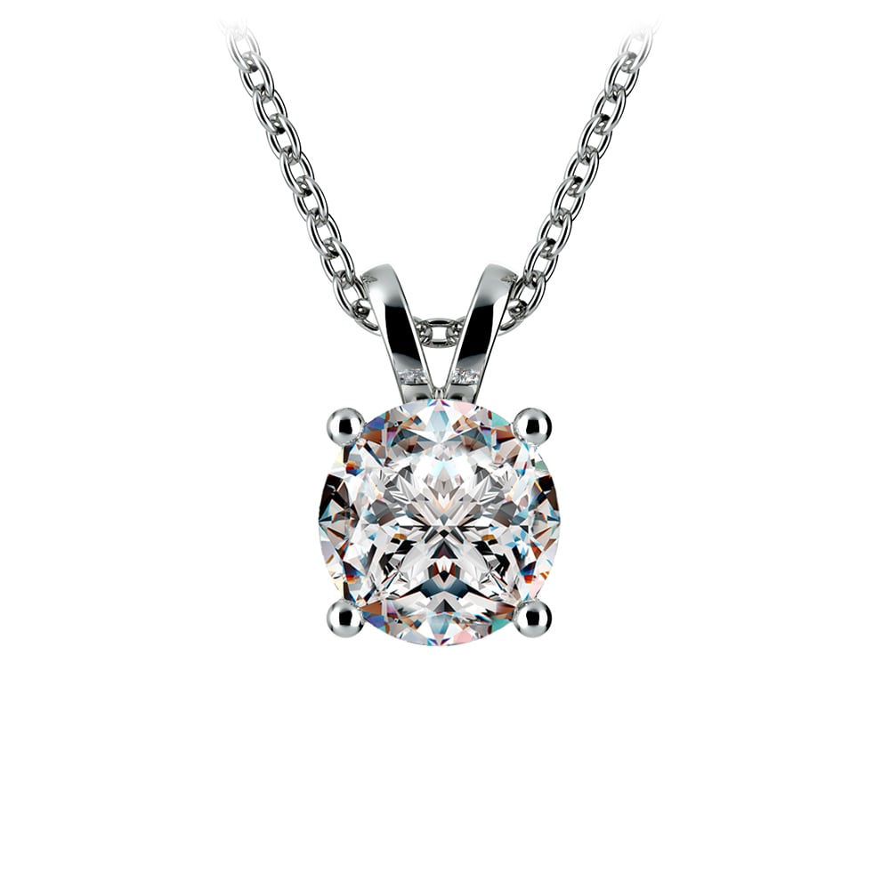 0.5/ 0.75 Ctw Prong Set Round Diamond Pendant In White /Yellow Gold G - VS - HAWI SHOPPING
