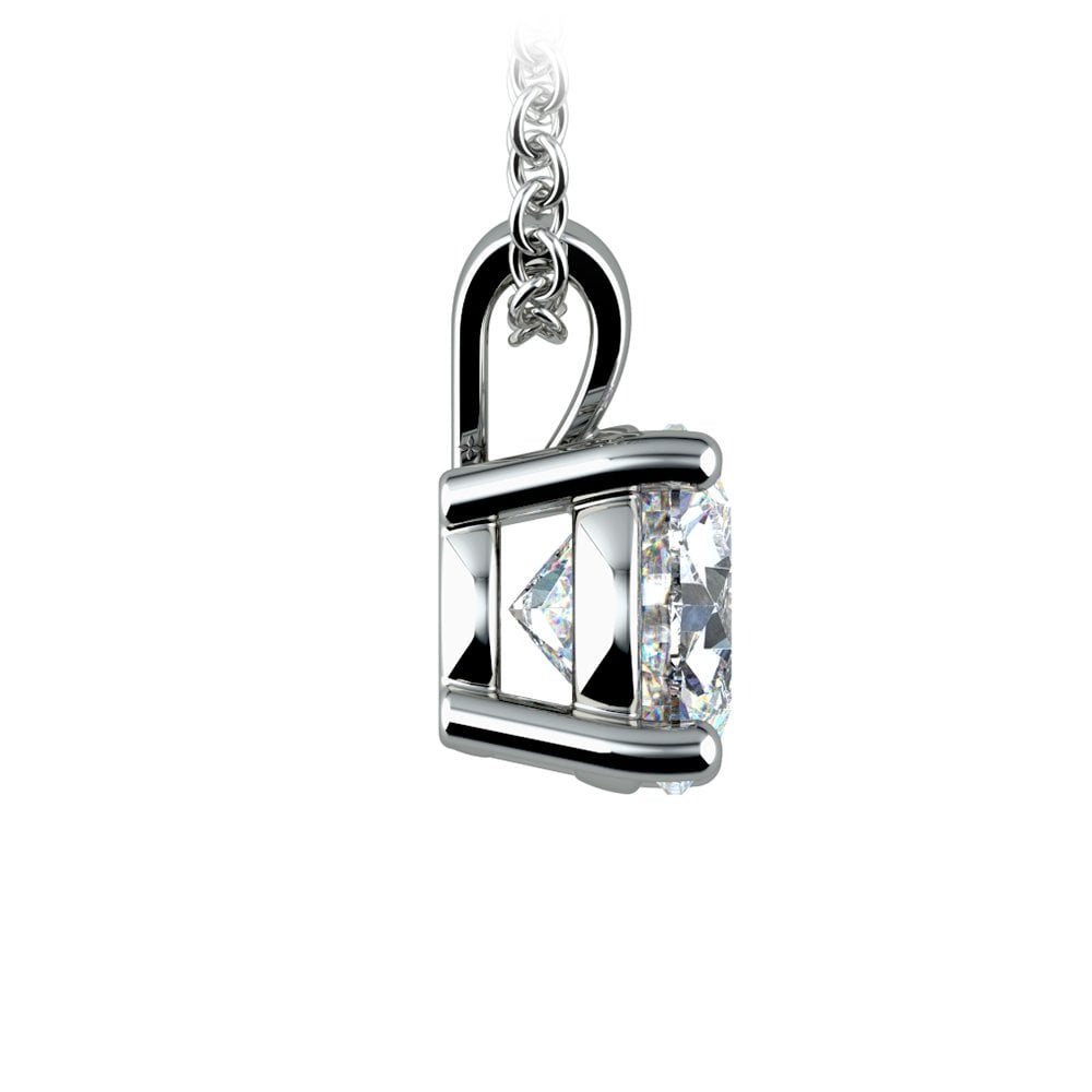 0.5/ 0.75 Ctw Prong Set Round Diamond Pendant In White /Yellow Gold G - VS - HAWI SHOPPING