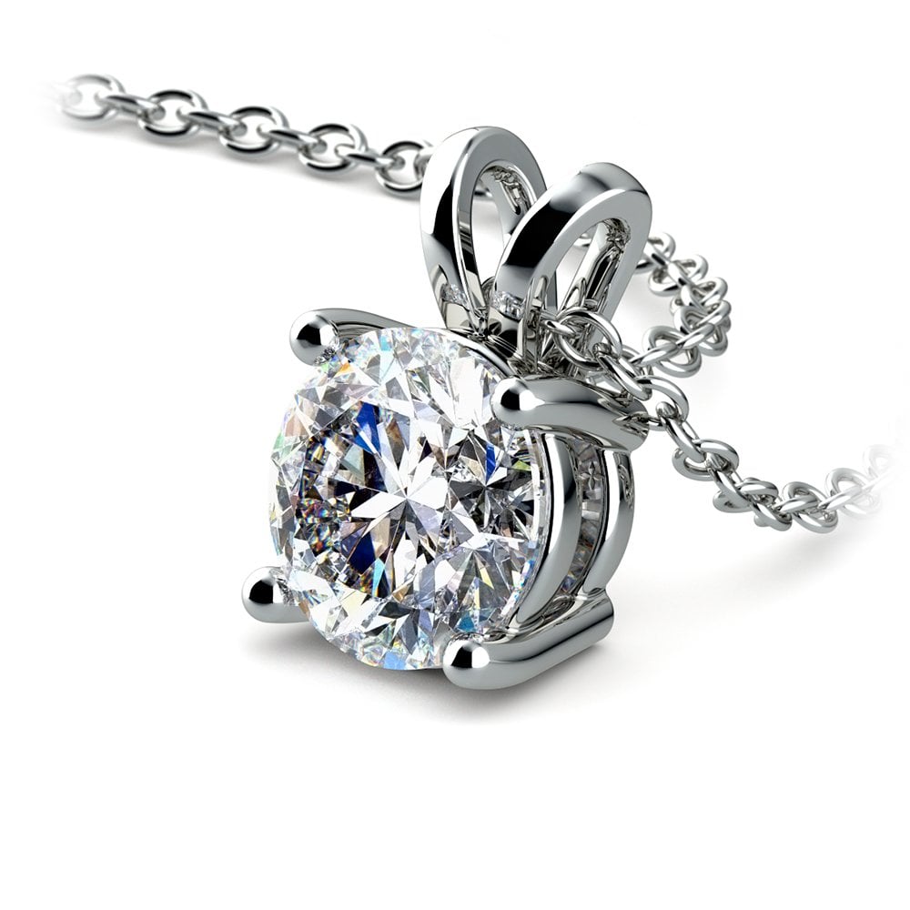 0.5/ 0.75 Ctw Prong Set Round Diamond Pendant In White /Yellow Gold G - VS - HAWI SHOPPING