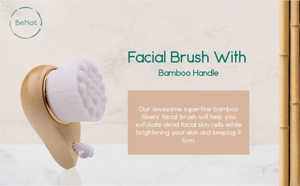 Facial Brush with Bamboo Handle - HAWI SHOPPING