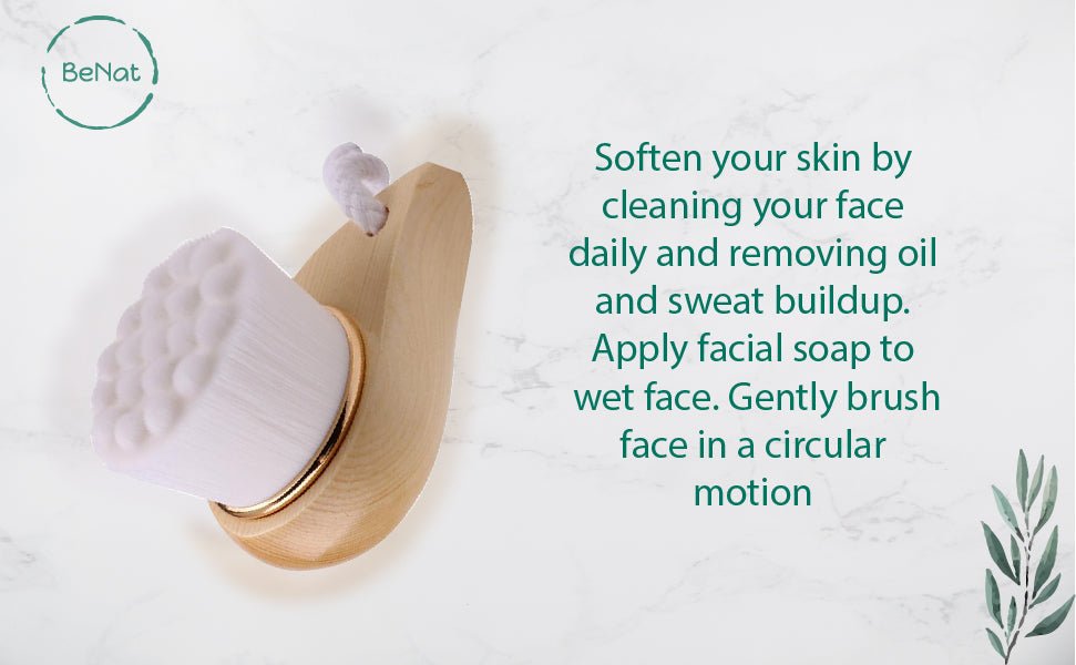 Facial Brush with Bamboo Handle - HAWI SHOPPING