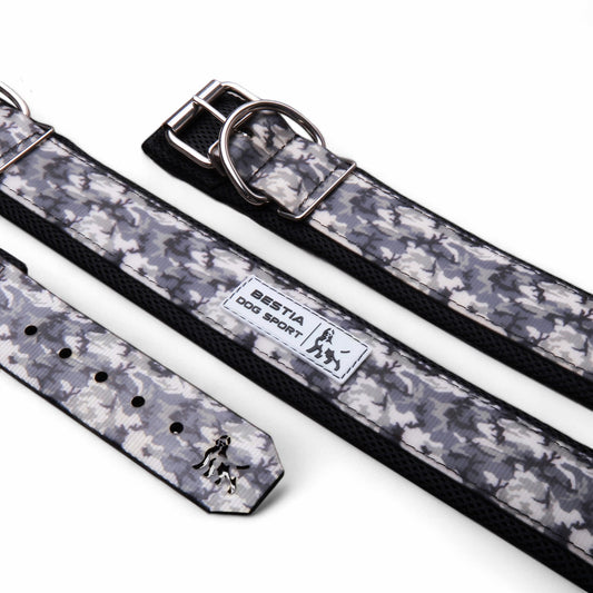 BESTIA DOG SPORT COLLAR GREY CAMO - HAWI SHOPPING