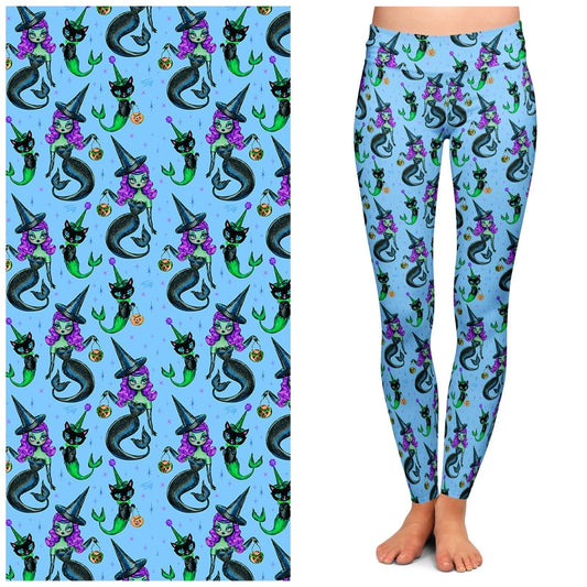 "MerWitch & Her MerCat" Leggings by Miss Fluff x Lipstick & Chrome - HAWI SHOPPING