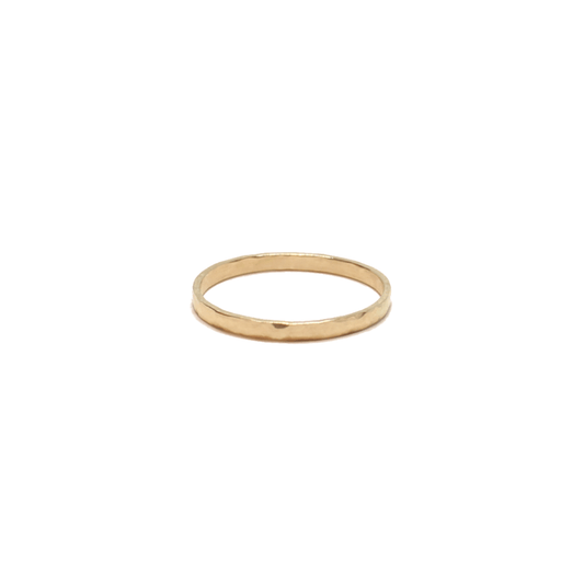 14KT Gold Hammered Stacking Ring - HAWI SHOPPING