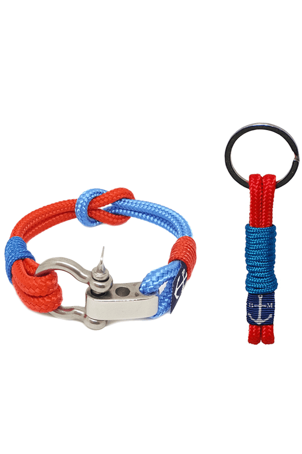 Adjustable Shackle Blue - Red Nautical Bracelet & Keychain - HAWI SHOPPING