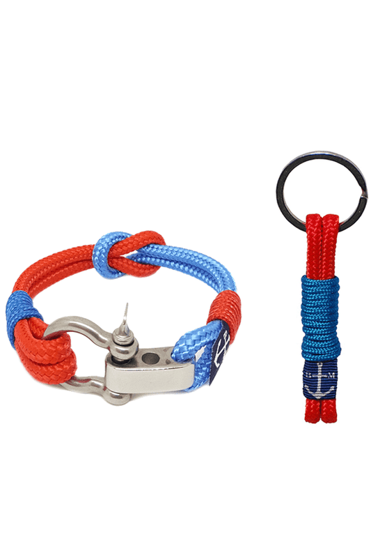 Adjustable Shackle Blue - Red Nautical Bracelet & Keychain - HAWI SHOPPING