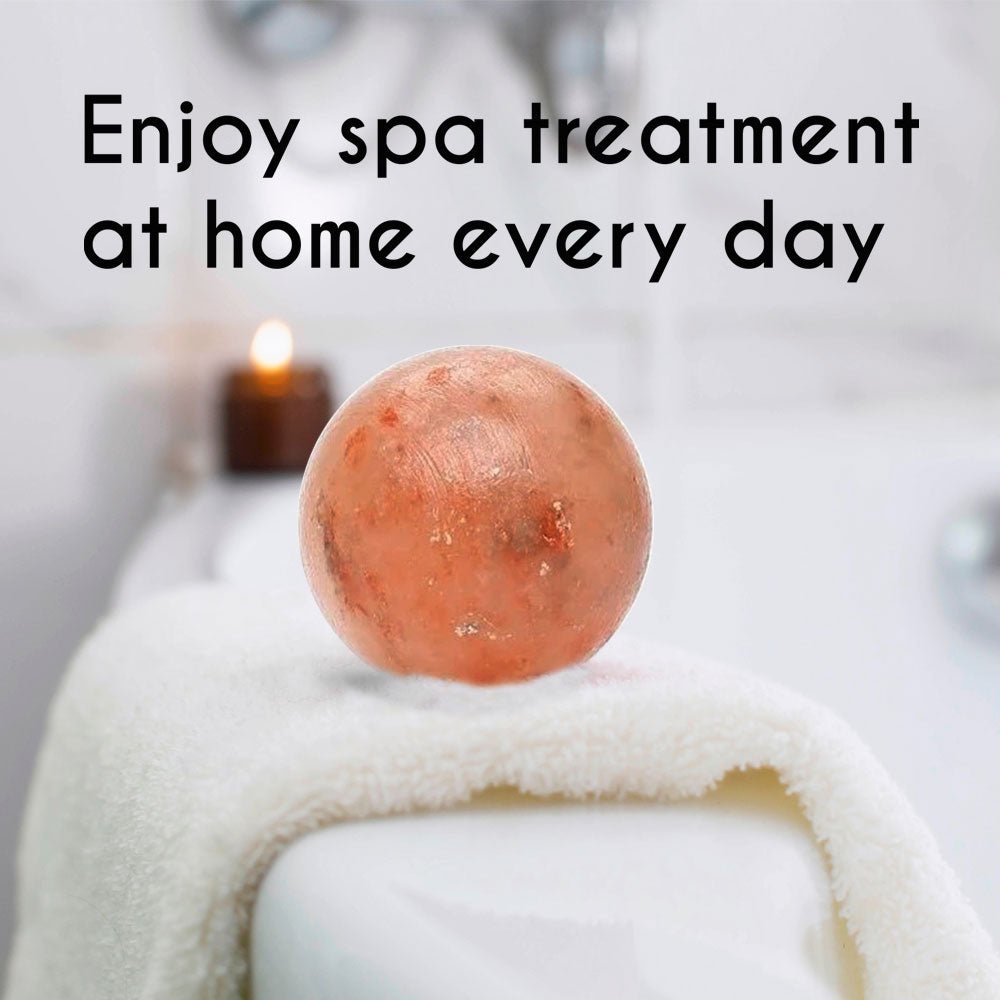 Himalayan Pink Salt Bath Ball by Pride of India – Easily Soluble – Good for Refreshing & Hydrating Bath – Mineral Rich Spa Ritual – Easy to Use - Ideal Gift for Any Occasion - HAWI SHOPPING