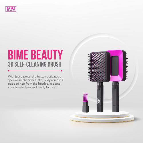 3D Self - cleaning Deluxe Hair Brush by BimeBeauty - HAWI SHOPPING