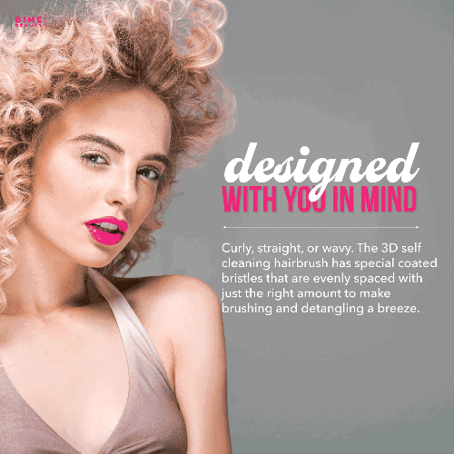 3D Self - cleaning Deluxe Hair Brush by BimeBeauty - HAWI SHOPPING