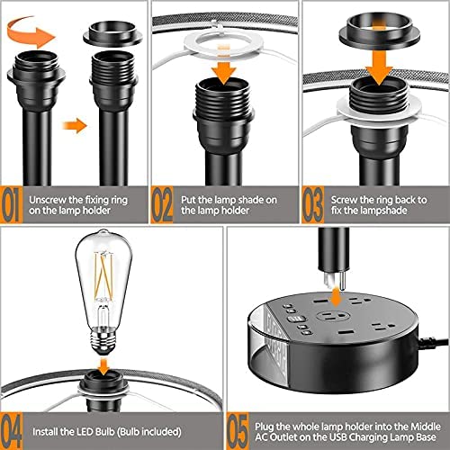 Bedside Table Lamp Alarm Clock Charging - 3 Brightness Level - HAWI SHOPPING