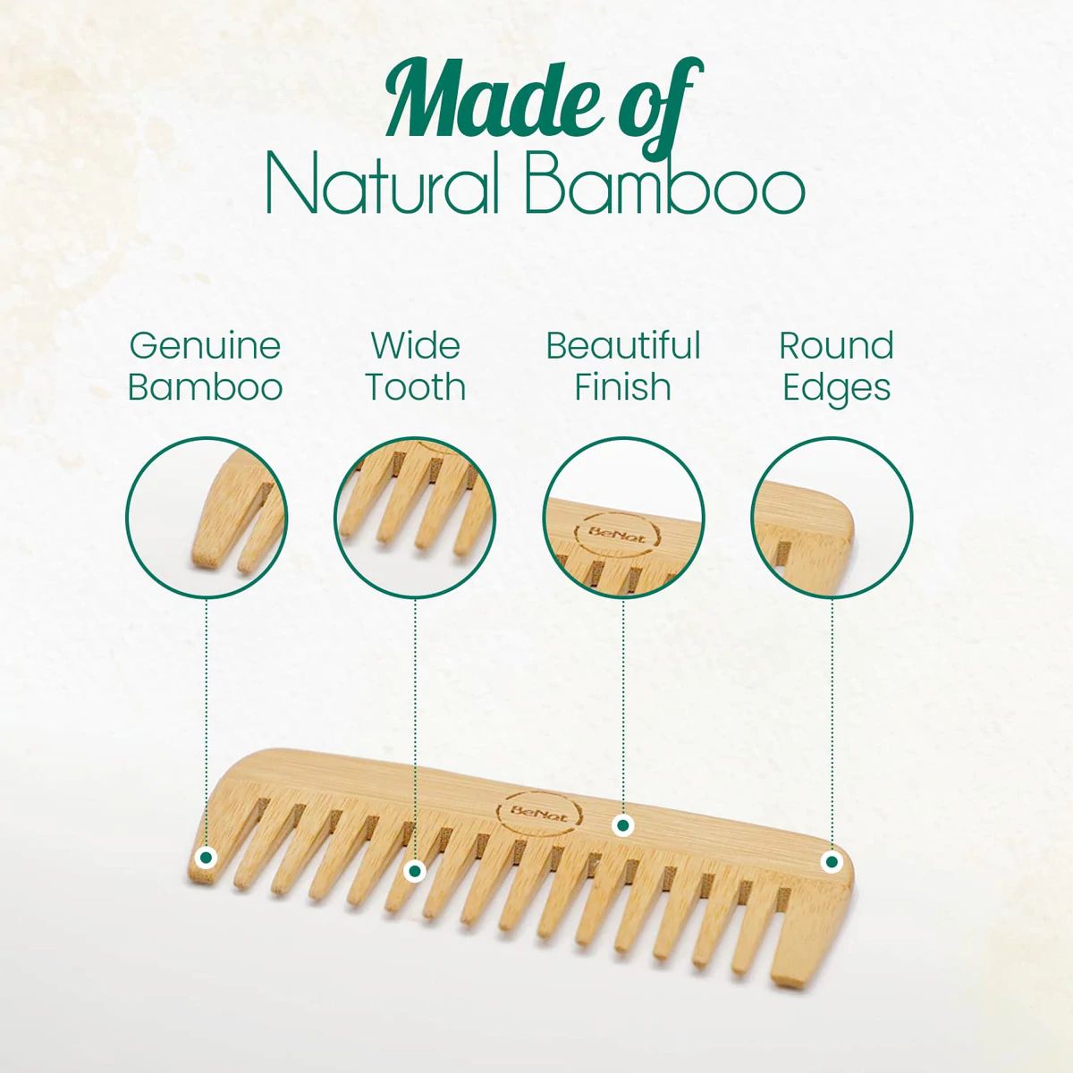 All - Natural Bamboo Comb - HAWI SHOPPING
