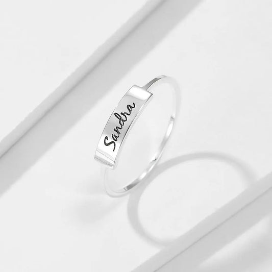 Full Silver Name - 1 Ring - silver ring - HAWI SHOPPING