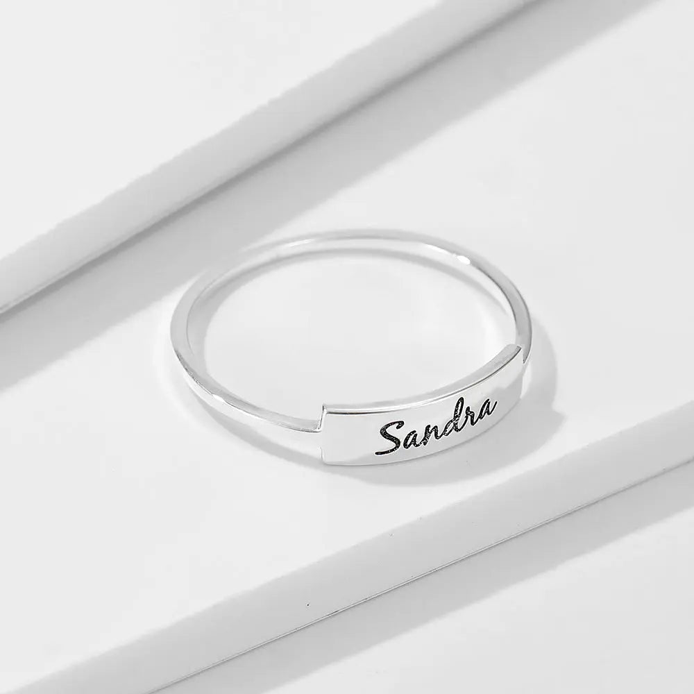 Full Silver Name - 1 Ring - silver ring - HAWI SHOPPING