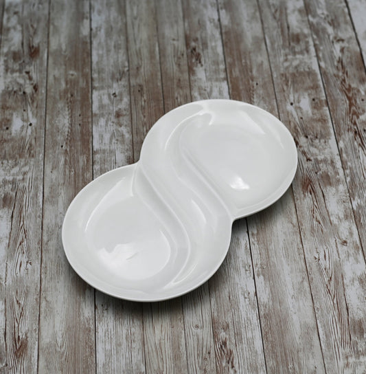 White Divided Dish 12.5" inch | 31.5 Cm - HAWI SHOPPING